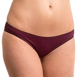 HERMKO 5032 Damen Mini Slip (Bikini-Form) aus Cotton/elastan, Farbe:Bordeaux, Größe:32/34 (XS) von HERMKO