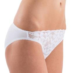 HERMKO 503288 Damen Mini-Slip mit Spitze, Farbe:weiß, Größe:40/42 (M) von HERMKO