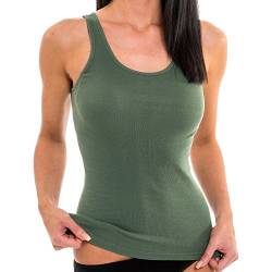 HERMKO 61310 Damen Funktions Wäsche Unterhemd Shirt Tank Top, ideal für Sport und Freizeit, bioaktive Ausrüstung, Farbe:olive, Größe:32/34 (XS) von HERMKO