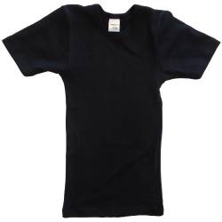 HERMKO 62810 Kinder Funktionswäsche Kurzarm Shirt, Funktionsunterhemd für Mädchen und Jungen, Farbe:schwarz, Größe:128 von HERMKO