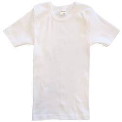 HERMKO 62810 Kinder Funktionswäsche Kurzarm Shirt, Funktionsunterhemd für Mädchen und Jungen, Farbe:weiß, Größe:128 von HERMKO