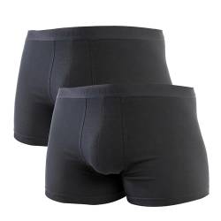 HERMKO 908960 Herren Pant Retroshorts im 2er Pack mit Webbund aus Bio-Baumwolle/Elastan, Größe:D 4 = EU S, Farbe:schwarz von HERMKO