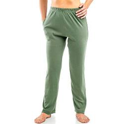 HERMKO 984 2er Pack Damen Homewear Hose aus Bio-Baumwolle, Farbe:Olive, Größe:44/46 (L) von HERMKO