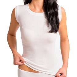 HERMKO 99384910 Korsett Unterhemd mit Rundhals-Ausschnitt ohne Seitennaht aus 100% Bio- Baumwolle, Farbe:weiß, Größe:S von HERMKO