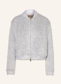 Herno Strick-Blouson Mit Glanzgarn silber von HERNO