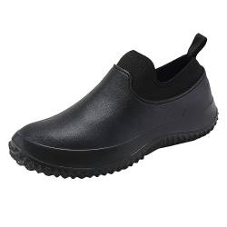 Eva-Wasserschuhe für Herren, zum Essen, Autowaschen, niedrige Oberseite, rutschfest, Arbeitsschuhe, Küchenschuhe wasserdichte Schuhe Herren Boots (Black, 42) von HERSIL