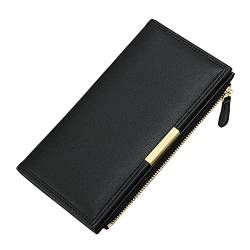 HERSIL Frauen-Mappen-Art- und Weiseneue Muster-Mappen-einfache Normallack-Lange Multi Karten-vielseitige Handtasche Note 9 Handyhülle Brieftasche (Black, One Size) von HERSIL