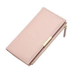 HERSIL Frauen-Mappen-Art- und Weiseneue Muster-Mappen-einfache Normallack-Lange Multi Karten-vielseitige Handtasche Note 9 Handyhülle Brieftasche (Pink, One Size) von HERSIL