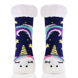 HERYEBING DOXILA Kinder Socken für Mädchen Jungen Lustige Socken Geschenke Bunte Weich Neuheit Kindersocken Blau Einhorn 3-5 Jahre (S) von HERYEBING