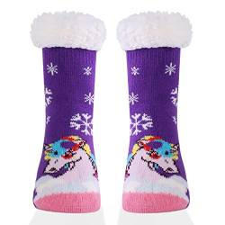 HERYEBING DOXILA Kinder Socken für Mädchen Jungen Lustige Socken Geschenke Bunte Weich Neuheit Kindersocken Lila Einhorn 3-5 Jahre (S) von HERYEBING