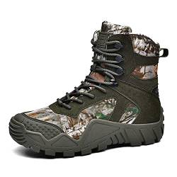 HESBITEUL Stiefel Herren Wanderschuhe Damen Army Combat Boots mit Zipper Verschleißfest rutschfeste Outdoor Trekkingschuhe Militär & Einsatzstiefe von HESBITEUL