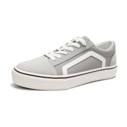 HEVA Damen Klassische Segeltuchschuhe Bequeme Turnschuhe Herren Schnürschuh Trainer Freizeitschuhe(5UK 38EU,Niedrig Grau) von HEVA