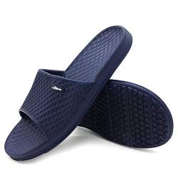 HEVA Herren Slide Dusch & Badeschuhe Sommer Slippers rutschfest Strand Sandalen (42 EU Blau) von HEVA