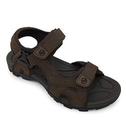 HEVA Sandalen Herren Leder Outdoor Sport Trekking Wander Sandalen (40 EU Braun) von HEVA