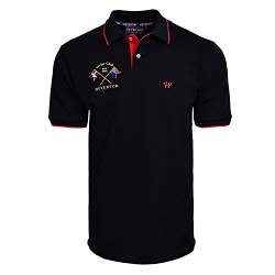 HEVENTON® Herren Poloshirt Kurzarm Yacht Club Regular Fit - 100% Baumwolle - bis 5XL - Hersteller EU - 2120 Farbe Schwarz, Größe XXXL von HEVENTON