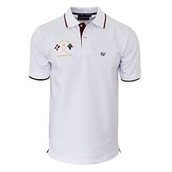 HEVENTON® Herren Poloshirt Kurzarm Yacht Club Regular Fit - 100% Baumwolle - bis 5XL - Hersteller EU - 2120 Farbe Weiß, Größe 4XL von HEVENTON