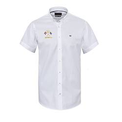 HEVENTON Herren Hemd Yacht Club Kurzarm Baumwolle Weiß M - 5XL 2127 Farbe Weiß, Größe L von HEVENTON