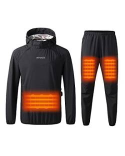 HEWINZE Beheizter Saunaanzug für Männer, Schwitzanzug Gym Workout Jacke und Hose, mit Batteriepack von HEWINZE