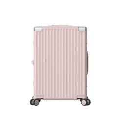 HEWOOJA Reisekoffer Aluminiumrahmen-Koffer, leiser Universal-Rollenkoffer, Boarding-Koffer, Trolley-Koffer, Männer und Frauen Trolley (Color : Pink, Size : A) von HEWOOJA