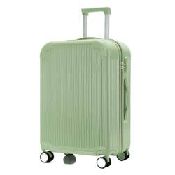 HEWOOJA Reisekoffer Empfohlener Koffer for Männer und Frauen, robuster und langlebiger Trolley-Koffer, leiser Rollkoffer for Einsteigen Trolley (Color : Green, Size : 18IN) von HEWOOJA
