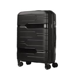 HEWOOJA Reisekoffer Gepäck 20-Zoll-Boarding-Koffer, minimalistischer Passwort-Koffer, 24-Zoll-Universal-Rollen-Trolley-Koffer Trolley (Color : Black, Size : 24in) von HEWOOJA