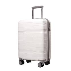 HEWOOJA Reisekoffer Gepäck 20-Zoll-Boarding-Koffer, minimalistischer Passwort-Koffer, 24-Zoll-Universal-Rollen-Trolley-Koffer Trolley (Color : White, Size : 24in) von HEWOOJA