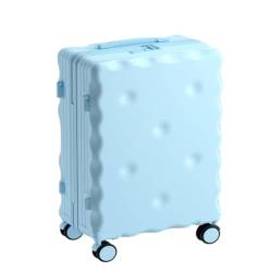 HEWOOJA Reisekoffer Gepäck 20-Zoll-Boarding-Koffer for Männer und Frauen Kleiner Leichter Koffer Leiser Koffer Koffer Trolley (Color : Blue, Size : 24in) von HEWOOJA