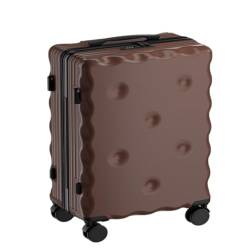 HEWOOJA Reisekoffer Gepäck 20-Zoll-Boarding-Koffer for Männer und Frauen Kleiner Leichter Koffer Leiser Koffer Koffer Trolley (Color : Brown, Size : 20in) von HEWOOJA