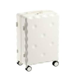 HEWOOJA Reisekoffer Gepäck 20-Zoll-Boarding-Koffer for Männer und Frauen Kleiner Leichter Koffer Leiser Koffer Koffer Trolley (Color : White, Size : 20in) von HEWOOJA