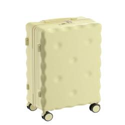 HEWOOJA Reisekoffer Gepäck 20-Zoll-Boarding-Koffer for Männer und Frauen Kleiner Leichter Koffer Leiser Koffer Koffer Trolley (Color : Yellow, Size : 20in) von HEWOOJA