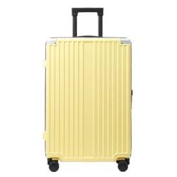 HEWOOJA Reisekoffer Koffer Trolley-Koffer Getränkehalter Koffer Universalrad Passwortbox Lederkoffer Boarding-Koffer Trolley (Color : Yellow, Size : 20in) von HEWOOJA