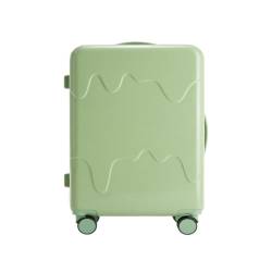 HEWOOJA Reisekoffer Multifunktionaler Trolley-Koffer, geräuschloser Radkoffer mit Getränkehalter, Lade-Boarding-Passwort-Koffer Trolley (Color : Green, Size : 20in) von HEWOOJA