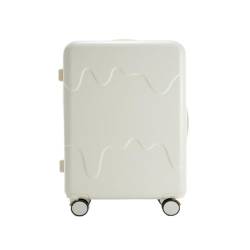 HEWOOJA Reisekoffer Multifunktionaler Trolley-Koffer, geräuschloser Radkoffer mit Getränkehalter, Lade-Boarding-Passwort-Koffer Trolley (Color : White, Size : 20in) von HEWOOJA