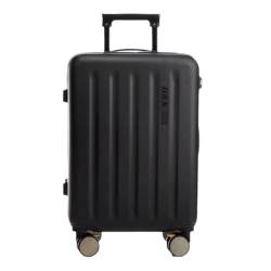 HEWOOJA Reisekoffer Neuer Koffer Boarding Code Box Koffer Ins Mode Leder Koffer Trolley Koffer for Männer und Frauen Trolley (Color : Black, Size : A) von HEWOOJA