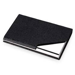 HEXEH Kartenhülle Metall-Aluminiumkarten-Karten Pu. Lederwallet-Stil-Geschäft ICH WÜRDE Kreditkartenfall for Damen- und Männer-Mode-Visitenkarten-Fall Visitenkartenhalter (Color : Schwarz) von HEXEH