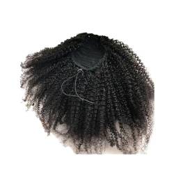 Pferdeschwanz-Verlängerung Afro Puff Kordelzug-Pferdeschwanz, echtes menschliches Haar, verworrene lockige Pferdeschwanzverlängerung for schwarze Frauen, natürliche Farbe, Clip-in-Locken-Pferdeschwanz von HEXEH