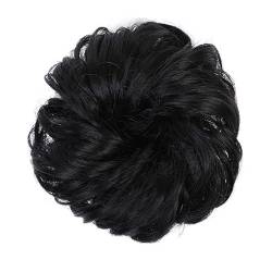 Smutsigt hårbulle (1/2 Stück) Dutt-Pferdeschwanz-Haarverlängerungen for Frauen, Mädchen, Kinder, synthetische lockige Donut-Chignon-Haarteile, elastisches Haarband, Hochsteckfrisur, Chignon, flauschig von HEXEH