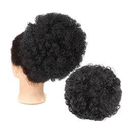 Smutsigt hårbulle Afro Puff Pferdeschwanzverlängerung mit Kordelzug for schwarze Frauen, kurze Kinkys lockige synthetische Afro Chignon Haarteile Haarverlängerungen Bulle-hår för kvinnor (Color : 8in von HEXEH