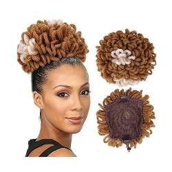 Smutsigt hårbulle Dreadlock Dutt Afro High Puff Kordelzug Pferdeschwanz Haarknoten Haarteile Faux Locs Clip In Pferdeschwanz Extensions Synthetische Haarknoten Stücke for schwarze Frauen Bulle-hår för von HEXEH