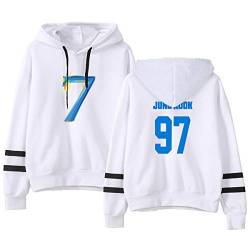 Map of The Soul 7 Pullover Hoodie Unisex Sweatshirts Anime Weiß Kapuzenpullover für Army V RM Jimin Jin Jung Kook J-Hope Suga XXS-4XL,Jung Kook,L von HEY XQ