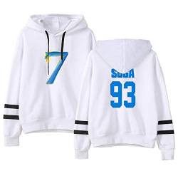 Map of The Soul 7 Pullover Hoodie Unisex Sweatshirts Anime Weiß Kapuzenpullover für Army V RM Jimin Jin Jung Kook J-Hope Suga XXS-4XL,SUGA,XXL von HEY XQ