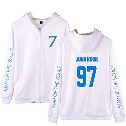 Map of The Soul 7 Unisex Hoodie Pullover Full Zip Kapuzenpullover Kpop Army Suga Jimin Jin Jung Kook J-Hope RM V Sweatshirts für Herren Damen Mädchen Fans,LS-JK,L von HEY XQ