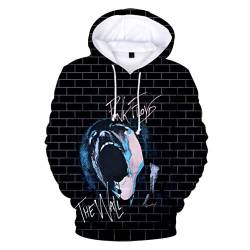 Pink Floyd Sweatshirt Kapuzenpullover Herren T-Shirts 3D-Druck Polyester Hoodie Pullover Perfekt für Männer Damen Fans S-4XL,H1,M von HEY XQ