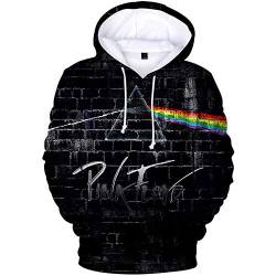 Pink Floyd Thema Sweatshirt Hoodie Kapuzenpullover 3D-Druck Polyester Pullover T-Shirts im Freien Kapuzenpulli Perfekt für Männer Damen Fans XXS-4XL,H2,XL von HEY XQ