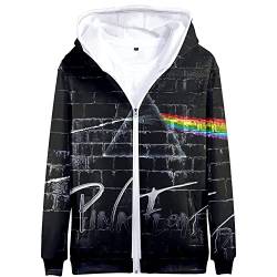 Pink Floyd Thema Sweatshirt Hoodie Kapuzenpullover 3D-Druck Polyester Pullover T-Shirts im Freien Kapuzenpulli Perfekt für Männer Damen Fans XXS-4XL,K2,XXL von HEY XQ