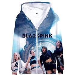 Unisex Kpop Pullover Hoodie T Shirt Jisoo Lisa Rose Jennie Kapuzenpullover 3D-Druck Sweatshirt Jumper Perfekt für Herren Damen Mädchen Fans,LS-BP001,4XL von HEY XQ