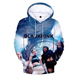 Unisex Kpop Pullover Hoodie T Shirt Jisoo Lisa Rose Jennie Kapuzenpullover 3D-Druck Sweatshirt Jumper Perfekt für Herren Damen Mädchen Fans,MS-BP001,XL von HEY XQ