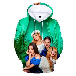 Unisex Kpop Pullover Hoodie T Shirt Jisoo Lisa Rose Jennie Kapuzenpullover 3D-Druck Sweatshirt Jumper Perfekt für Herren Damen Mädchen Fans,MS-BP002,M von HEY XQ