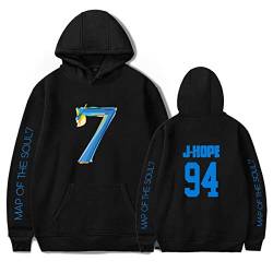 Unisex Map of The Soul 7 Hoodie Pullover Full Zip Kapuzenpullover Kpop Army Suga Jimin Jin Jung Kook J-Hope RM V Sweatshirts für Herren Damen Mädchen Fans,MS-J-Hope,L von HEY XQ