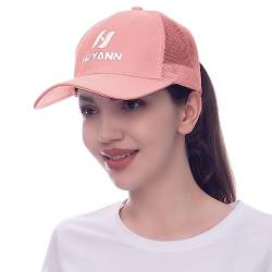 HEYANN Pink Baseball Cap Damen, Trucker Mesh Cap Damen Baseball Kappe Mesh, Rosa Baseball Cap Damen Sommer Mesh Atmungsaktive Basecap UV Baseballmütze Cap Sonnenschutz (Rosa) von HEYANN